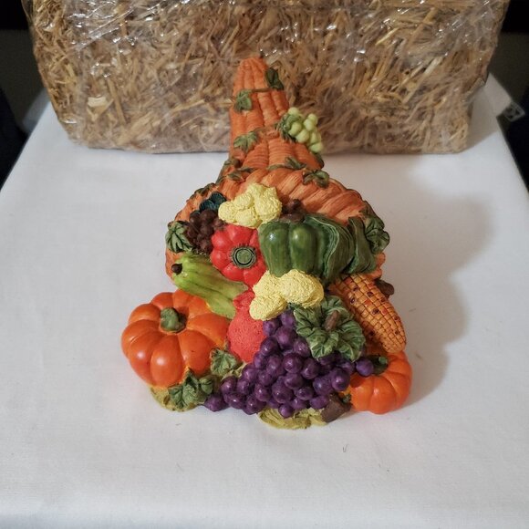 Fall / Autumn Mini Horn of Plenty – Tabletop Décor Made of Resin – 7 1/2" x 5” - Picture 1 of 9